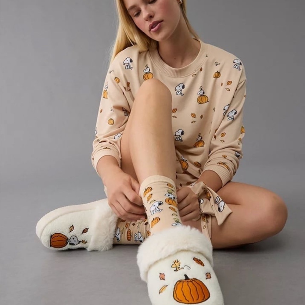 Snoopy Peanuts Fall Pumpkin Plush PJ Set